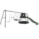 Lifespan Kids Pallas Play Tower with Metal Swing Set in Green Slide