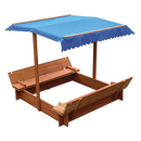 Kids Wooden Toy Sandpit with Canopy