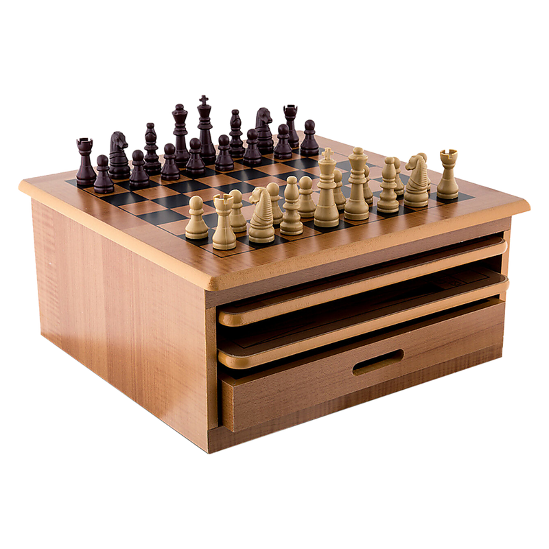 10 in 1 Wooden Chess Board Games Checkers House Unit Set